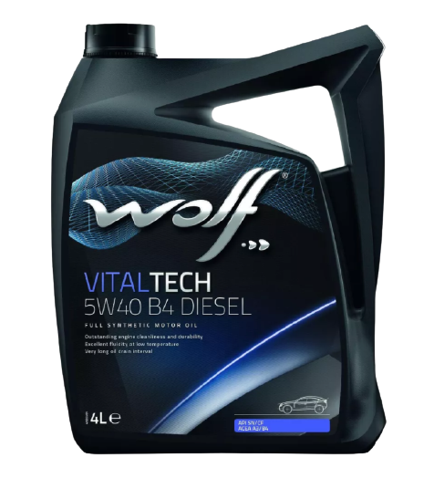 Моторное масло Wolf VitalTech 5W-40 B4 DIESEL, 4л 